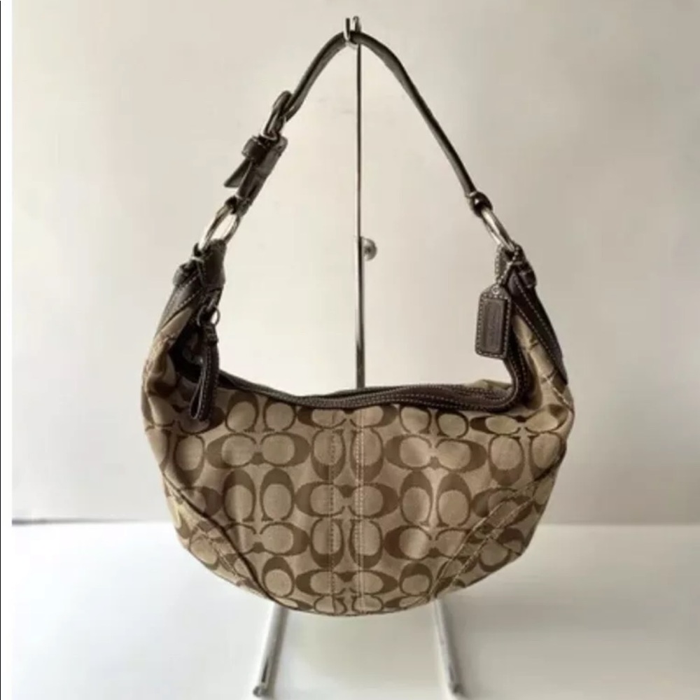 Coach Signature Brown Hobo Shoulder Bag Pre owned